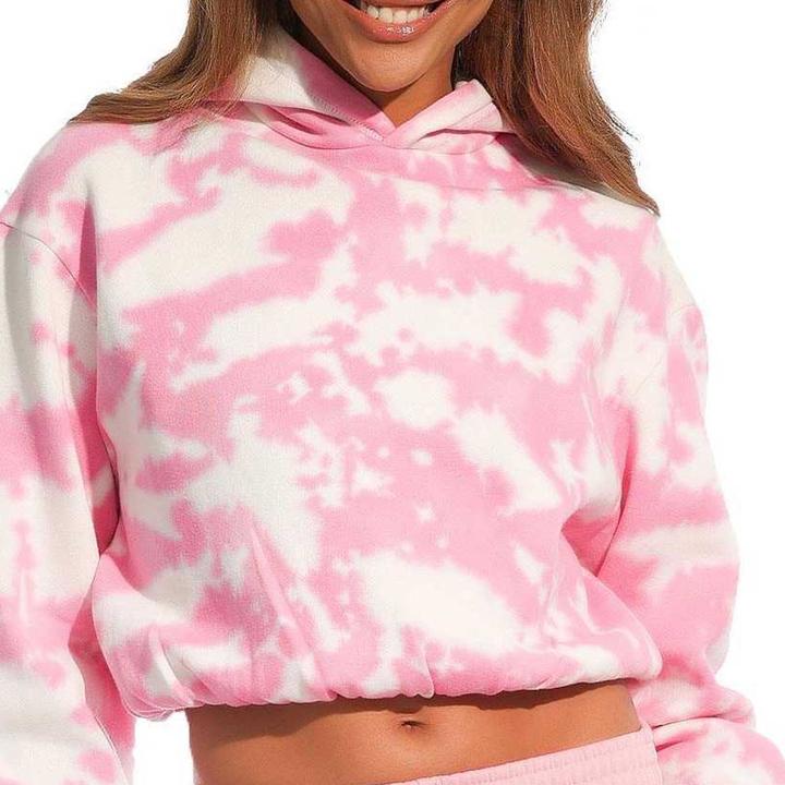 Immagine prodotto Light and Shade Felpa Corta con Cappuccio Tie Dye Donna (XS)