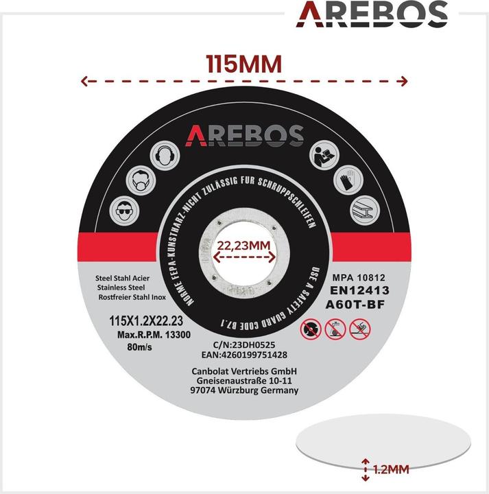 Produktbild Arebos Trennscheibe
