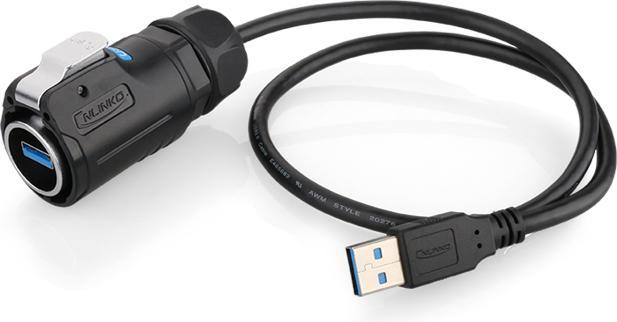 Produktbild Cnlinko Wasserfestes USB Kabel für USB 3.0 Signale mit IP67 für -20°C bis +80°C 1 Meter (1 m)