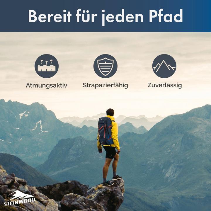 Produktbild Steinwood Wanderrucksack 35L - Wasserabweisend, mit Regenschutz & Rückenbelüftung (35 l)