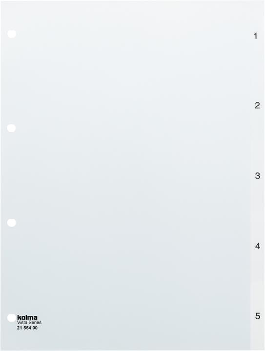 Actual product image Kolma Index A4 Vista 1-5 5-piece transparent colourless