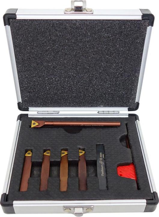 Produktbild Paulimot Drehmeissel-Set mit Wendeplatten, 8 mm, inkl. Bohrstange Ø 6 mm (8 mm)