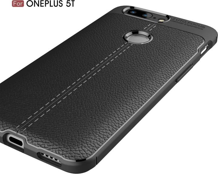 Actual product image Screenguard OnePlus 5T Case Leather Design TPU Cover (OnePlus 5T)