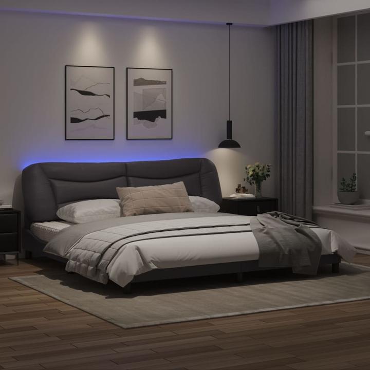 Produktbild VidaXL Bettgestell mit LED Kunstleder (200 x 200 cm)