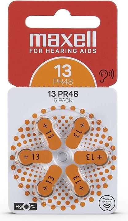 Image du produit Maxell 13 (PR48) - 60 Piles pour appareils auditifs (60 pcs, 13, ZA13 GP, A13, LR754, PR48, 280 mAh)