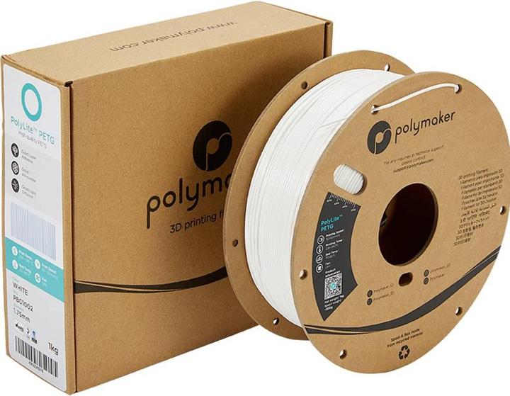 Actual product image Polymaker PolyLite PETG V2 - White - 1.75mm (PETG, 1.75 mm, 1000 g, White)