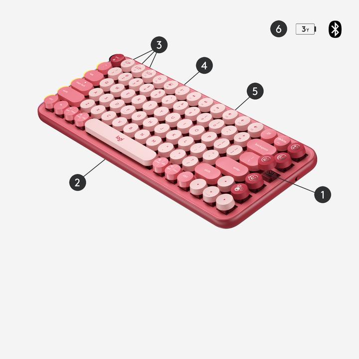 Actual product image Logitech Pop Keys Heartbreaker (Eng. Int., Wireless)