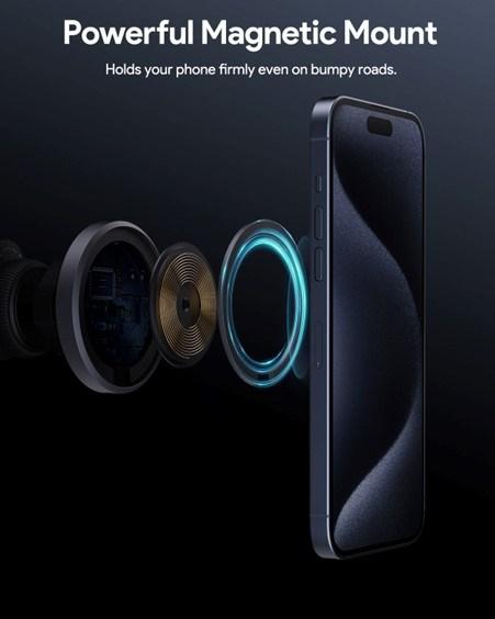 Actual product image Aukey Maglink Phone Dash Mount (15 W)