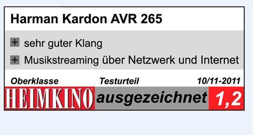 Actual product image Harman/Kardon AVR 265, 3D 7.1 AV receiver, ARC, DLNA (7.1 Channel)
