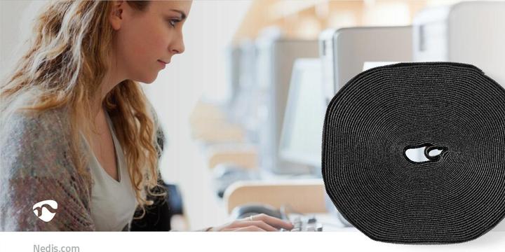 Actual product image Nedis Velcro Roll for Cable 910 x 1.6 cm Black Unisex (9100 mm)