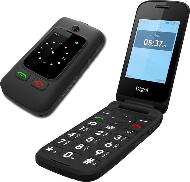 Actual product image Estar Digni Flip by Clamshell Phone 2.4"+ 1.77"" Juodas (2.40", 0.08 Mpx, 2G)