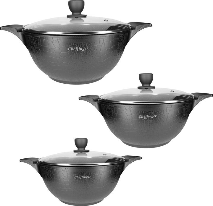 Produktbild JTI 6-teiliges Induktionstopfset - Aluminiumguss (28 cm, Römertopf, Aluminiumguss)