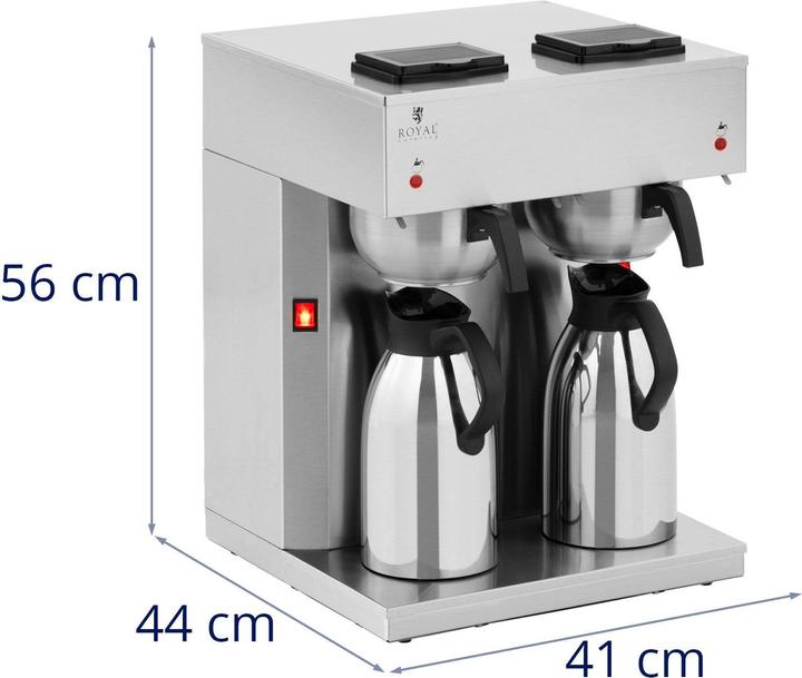 Produktbild Royal Catering Gastro-Kaffeemaschine Filterkaffeemaschine 2 Thermoskannen 200 Tassen/h 3800 W