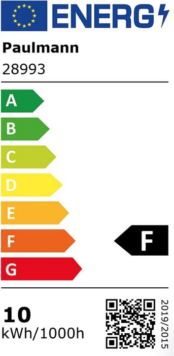 Energie-Label Paulmann T8 Röhre G13 (G13, 9.50 W, 900 lm, 1 x, F)