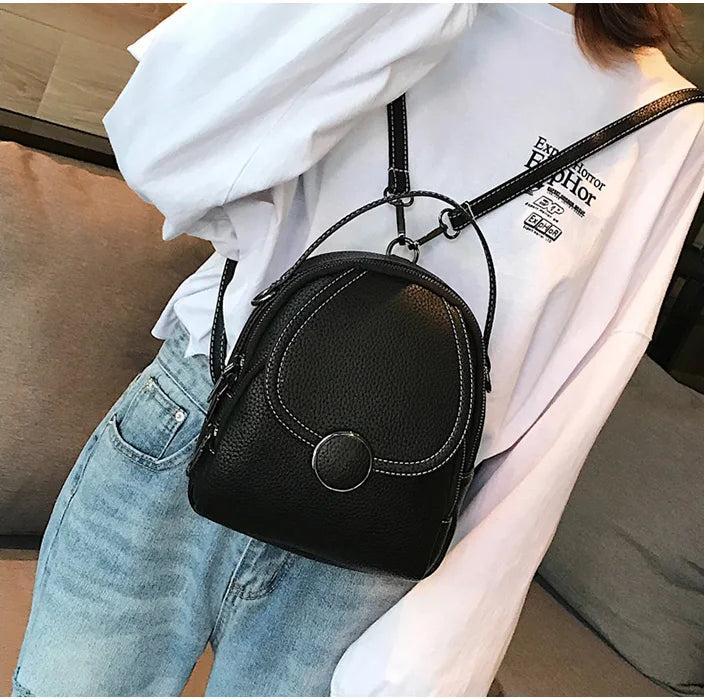 Produktbild Only-Bags.Store Mode Lederrucksack Mini Soft Touch Multifunktionsrucksack Kleine Umhängetasche