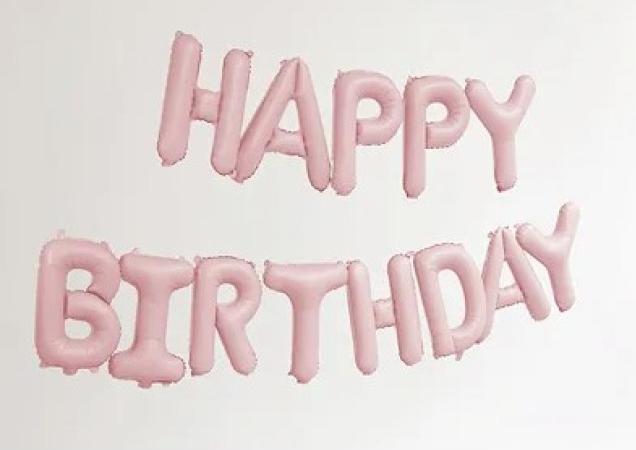 Produktbild Partydeco Guirlande de ballons "Joyeux Anniversaire" Rose pastel