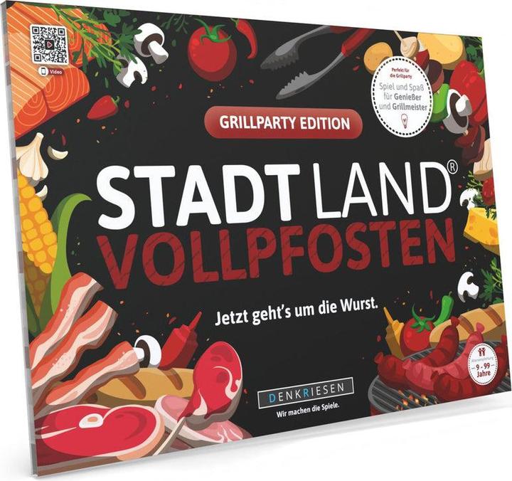 Actual product image Denkriesen STADT LAND VOLLPFOSTEN® A4 - GRILLPARTY EDITION "Now it's time for the sausage". (German)