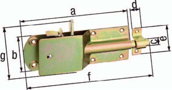 Produktbild GAH Sicherheits-Stallriegel Länge 200 mm Breite 125 mm Stahl galvanisch gelb verzinkt (Sicherheitsriegel, 1 Stk.)