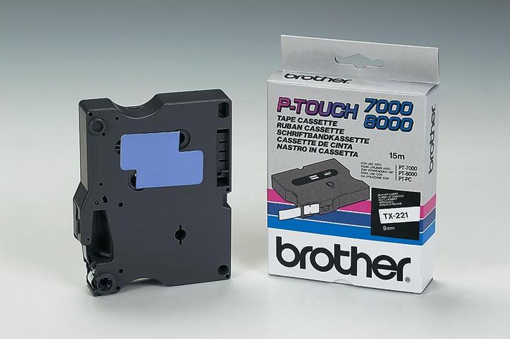 Actual product image Brother Tx-221 (0.90 cm, White, Black)