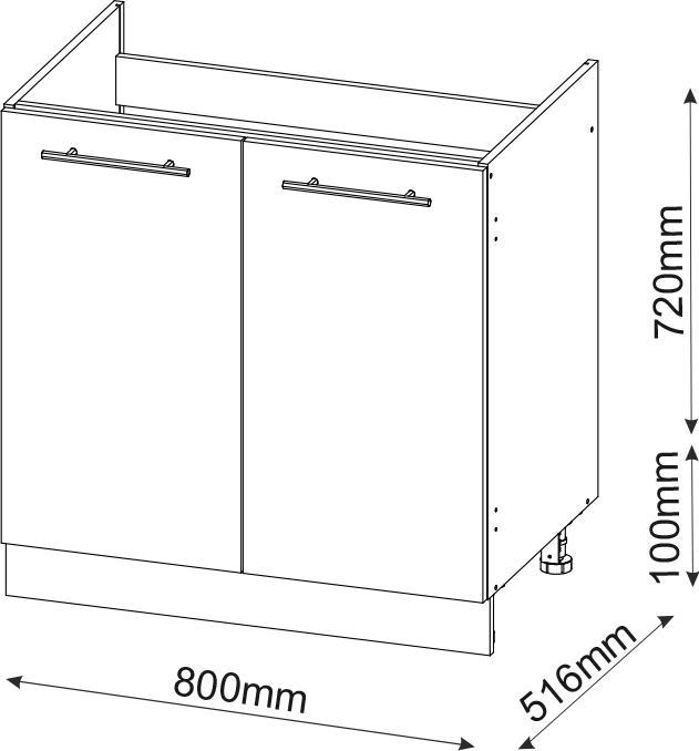 Actual product image Vicco Spülenunterschrank Fame-Line (80 x 60 x 81.5 cm)