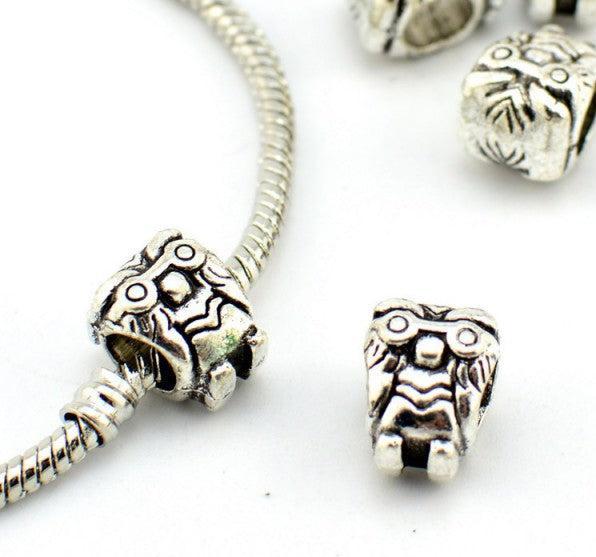 Hermex Mystische Wesen Eule Uhu Bead Perle - Silbrig (Zink-Legierung)