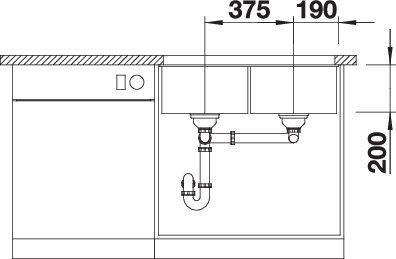 Produktbild Blanco SUBLINE 350/350-U (Unterbauspüle, 75.50 cm, 46 cm)