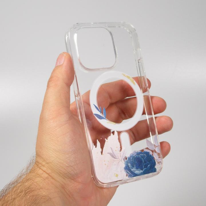 Actual product image PhoneLook Cover Rubber Silicone Stiff with MagSafe Blue Rose (Apple iPhone 15 Pro Max)