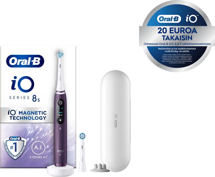 Oral-B iO Series 8s Elektrische Zahnbürste, lila (Oszillierende Zahnbürste)