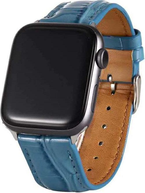 Produktbild PhoneLook Krokodil armband blau 38mm / 40mm / 41mm (38 mm, 40 mm, 41 mm, Kunstleder)