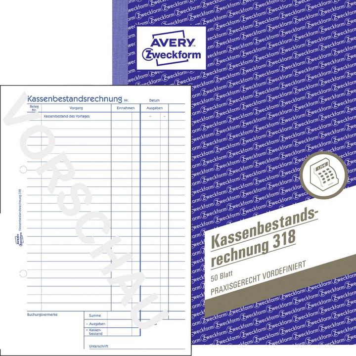 Produktbild Avery Kassenbestandsrechnung, A5 (A5)