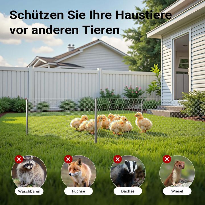 Produktbild Wiltec Volierendraht 5x0,5m Hasendraht 25mm Maschenweite Sechseckgeflecht Zaun (5 m)