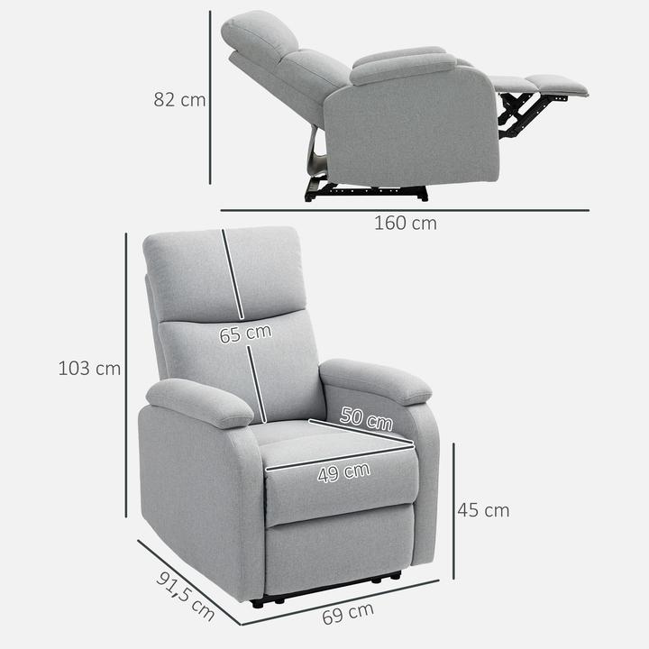 Image du produit Homcom Relaxsessel Polyester Grau
