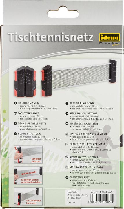 Image du produit Idena Filet de ping-pong extensible jusqu'à 176cm