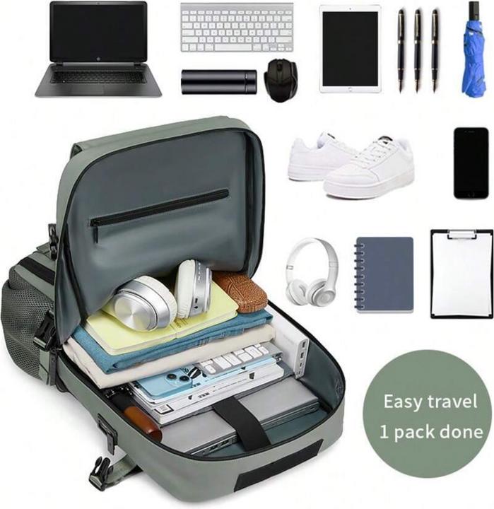 Produktbild Only-Bags.Store Wasserdicht 40.64 Cm Business Laptop Rucksack, Reise-Rucksack mit separater Schuhtasche, Outdoor