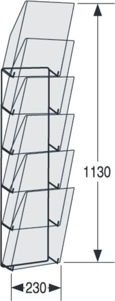 Produktbild Kerkmann Prospekt Wandmagazin 230x190x1130 mm 1x6 A4 (A4)