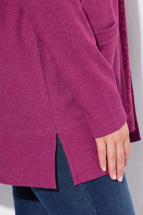 Image du produit Ulla Popken Veste en molleton, texture gaufrée. Coupe ouverte, manches longues. (54)