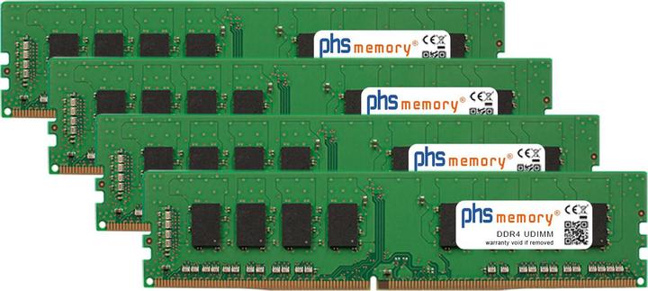 Produktbild PHS-memory 64GB (4x16GB) Kit RAM Speicher für Dell Precision 3630 Tower DDR4 UDIMM 2666MHz PC4-2666V-U (Dell Precision 3630 Tower, 4 x 16GB)