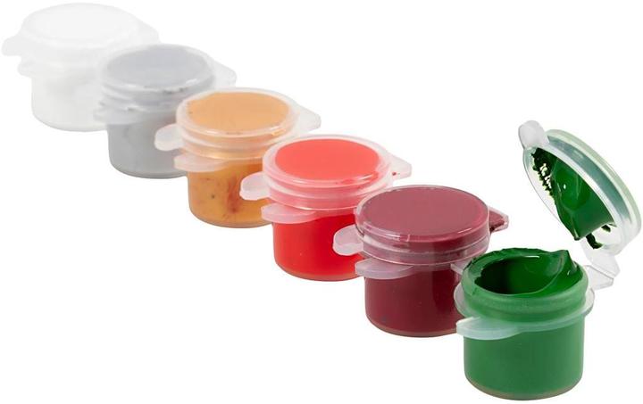 Produktbild Creativ Company Acrylfarbe Hobbyfarbe Plus Color 6 x 5 ml, Weihnachtsfarben (Mehrfarbig, Rot, Grün, 5 ml)