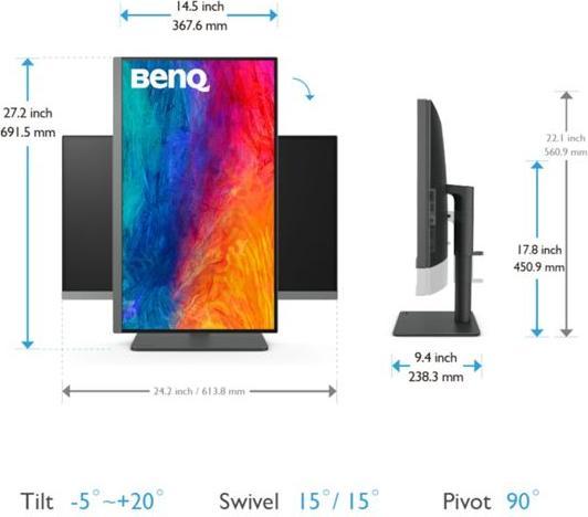 Actual product image BenQ PD2706U (3840 x 2160 Pixels, 27")