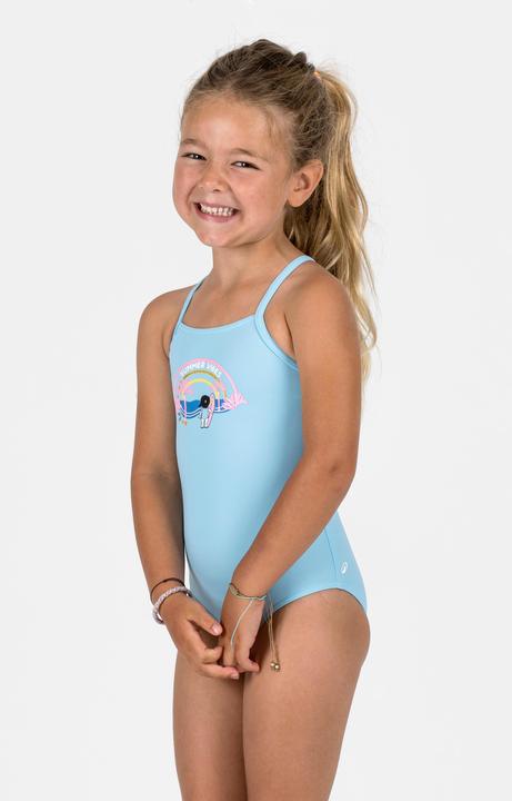 Image du produit Olaian Maillot 1 pièce surf Fille - Hanalei summer vibes bleu ciel (122)
