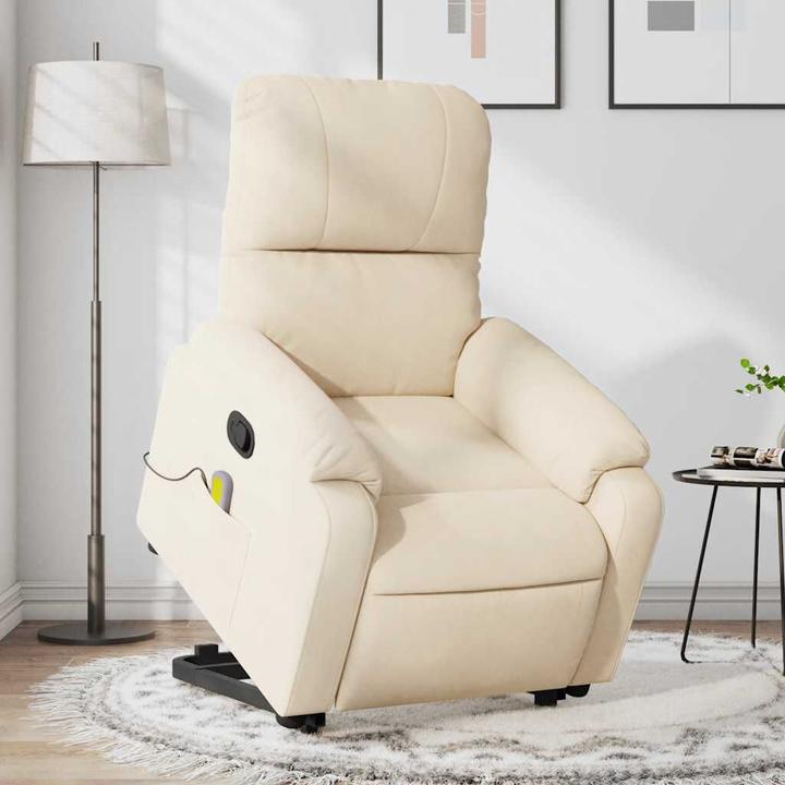 Immagine prodotto VidaXL Poltrona massaggiante con ausilio stand-up Poltrona TV Tessuto in microfibra beige