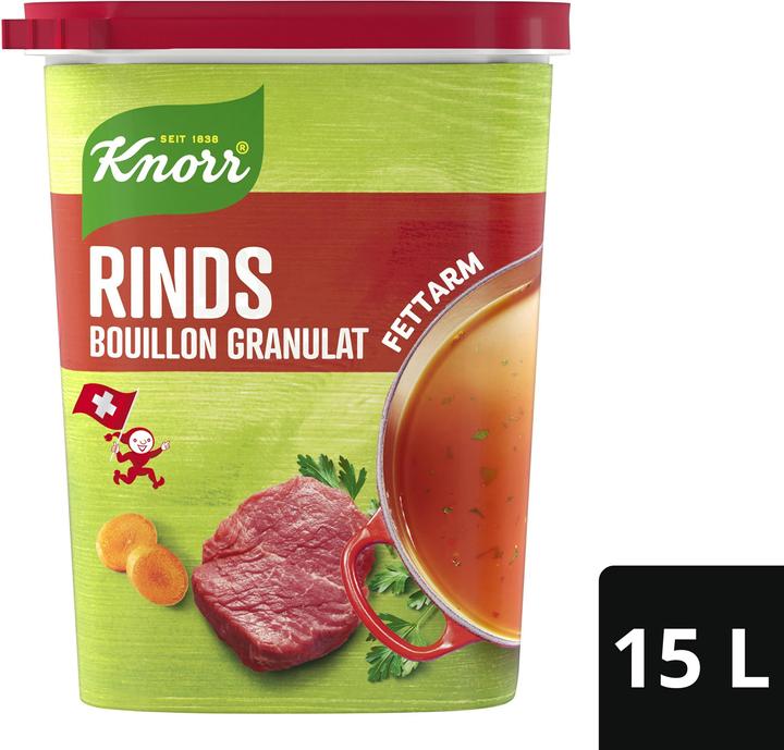Produktbild Knorr Rinds Bouillon fettarm Granulat, fettfreie Bouillon zum Würzen von Fleisch, Saucen, Gemüse oder Reis