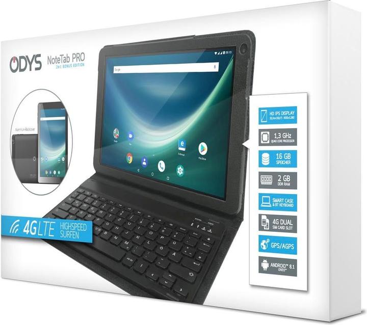 Actual product image Odys Note Tab Pro 2in1 (4G, 10.10", 16 GB, Black)
