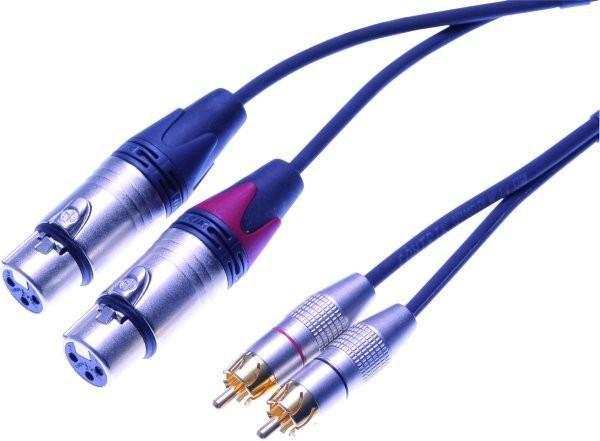 Actual product image Contrik Stereo cable RCA to 2 x XLR female (3 m, Cinch)