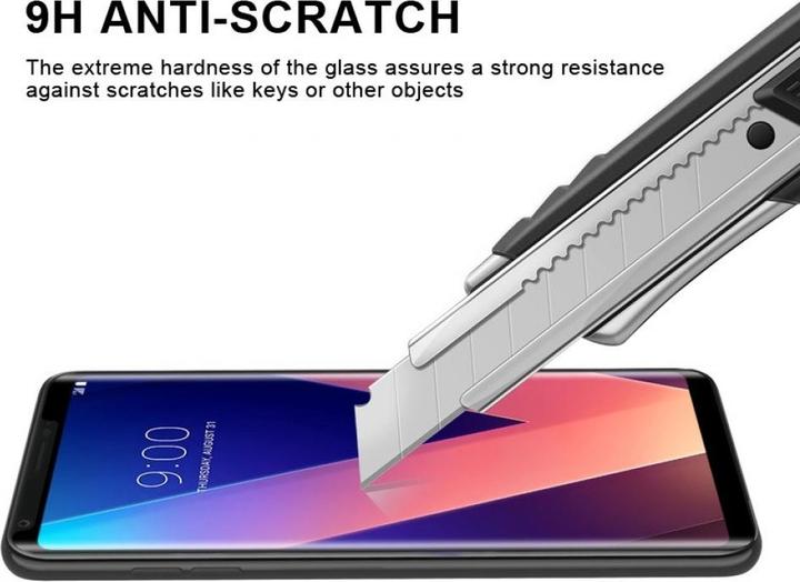 Actual product image Screenguard LG V30 Full Screen Protective Glass Film 2.5D 9H (1 Piece, LG V30)