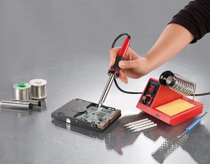 Actual product image AGT Soldering station complete set with 5 soldering tips, 150 - 480 °C, 58 Watt