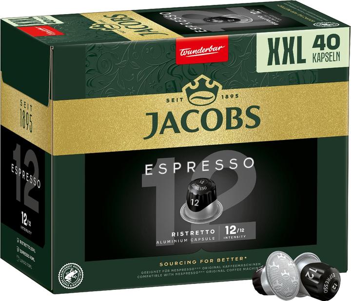 Produktbild Jacobs Kaffeekapseln Espresso 12 Ristretto 40 Stück (40 x Port.)