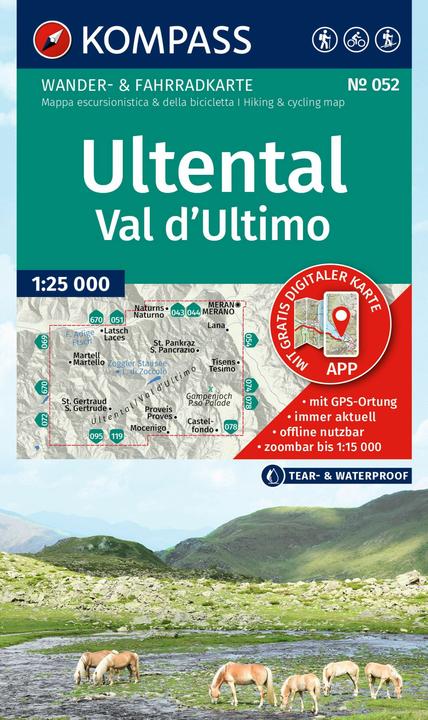 Produktbild Wanderkarte 052 Ultental / Val d'Ultimo 1:25.000