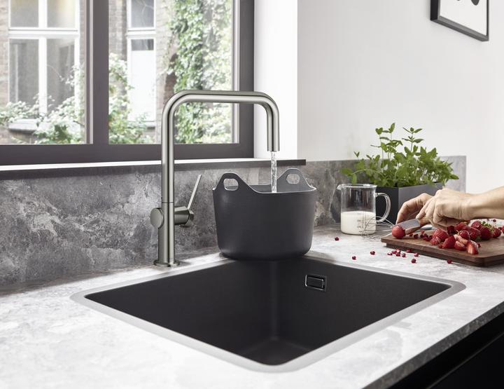 Actual product image hansgrohe Talis M54 single-lever kitchen mixer U 220 (stainless steel finish)