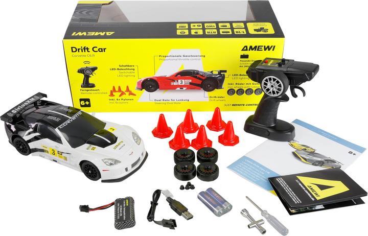 Immagine prodotto Amewi RC Drift Lizenz Corvette weiss (RTR pronto all'uso)